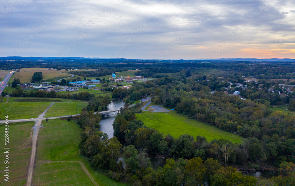 Hershey Pennsylvania USA Aerial View Swatara Creek Farm Land