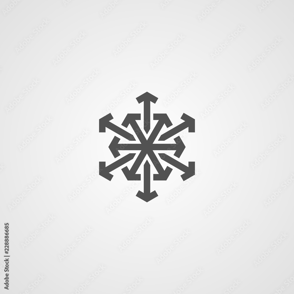 Vector isolated snowflake icon. Logo for your design Vector isolated snowflake icon. Logo for your design