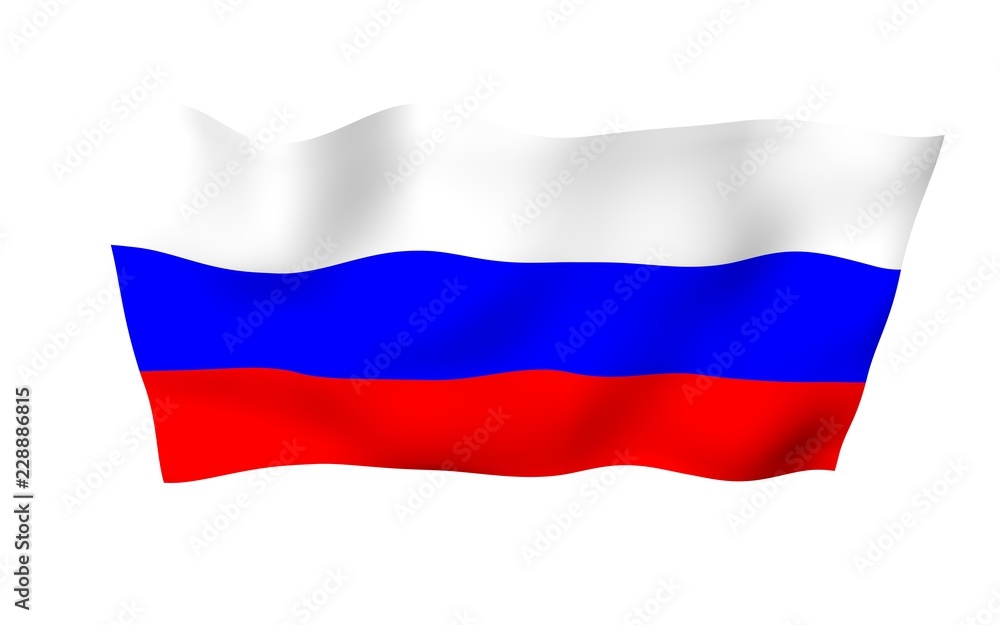 Waving flag of the Russian Federation. The National. State symbol of the Russia. 3D illustration Waving flag of the Russian Federation. The National. State symbol of the Russia. 3D illustration