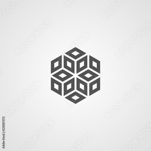 Vector isolated snowflake icon. Logo for your design
