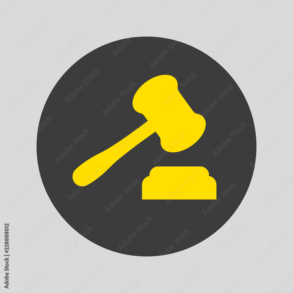 Judge gavel icon on gray background. Judge gavel icon on gray background.