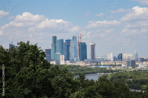 View of Moscow from Vorobyovy Hills, Russia photo