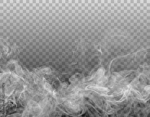 Leinwand Poster Vector realistic smoke on the transparent background.