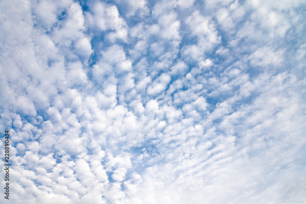 White clouds cirrocumulus and blue sky background White clouds cirrocumulus and blue sky background