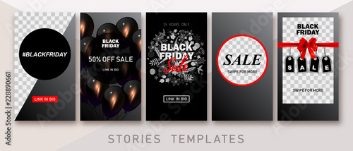 Instagram Stories templates. Clean & Modern. Black Friday sale. Instagram backgrounds. These templates are ideal for fashion, lifestyle and travelling bloggers, boutiques' owners, photographers