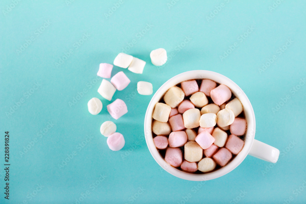 Marshmallow over drink in cup Marshmallow over drink in cup