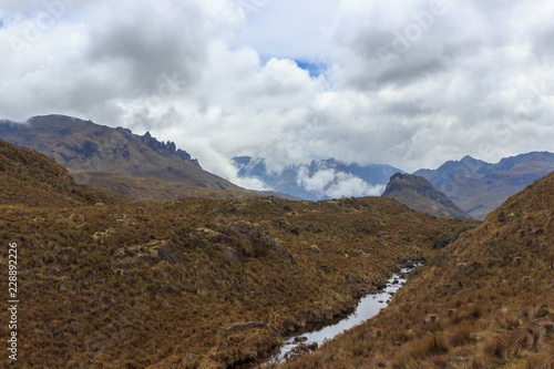 panoramic landscape of cajas national park, ecuador