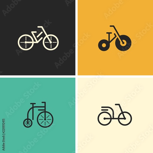 Bicycle Set Outline Idea Modern Creative Abstract Modern Icon Logo Design Template Element Vector