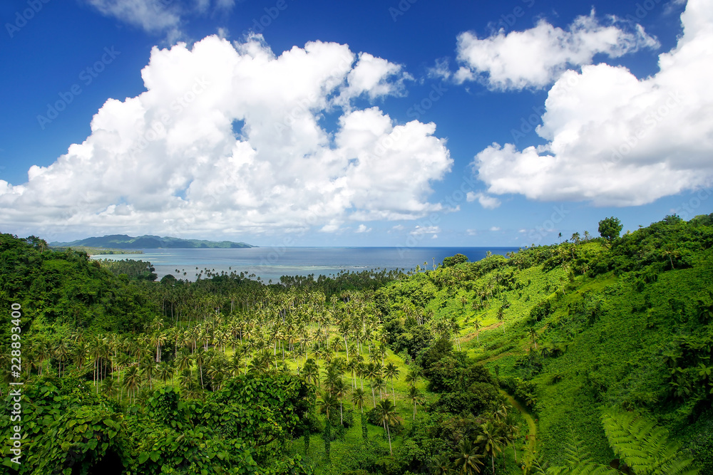 View of Bouma National Heritage Park and Somosomo strait on Taveuni Island, Fiji