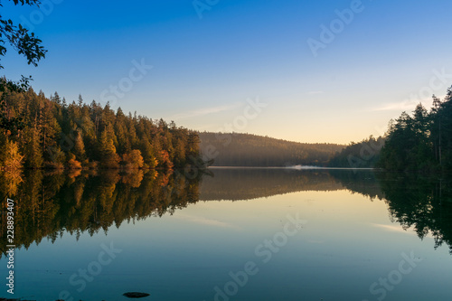 Fototapeta Naklejka Na Ścianę i Meble -  A Serene Fall Day At Pass Lake