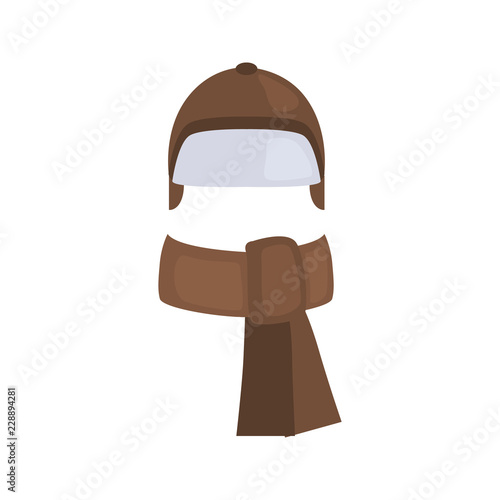 Hat and scarf color vector icon. Flat design