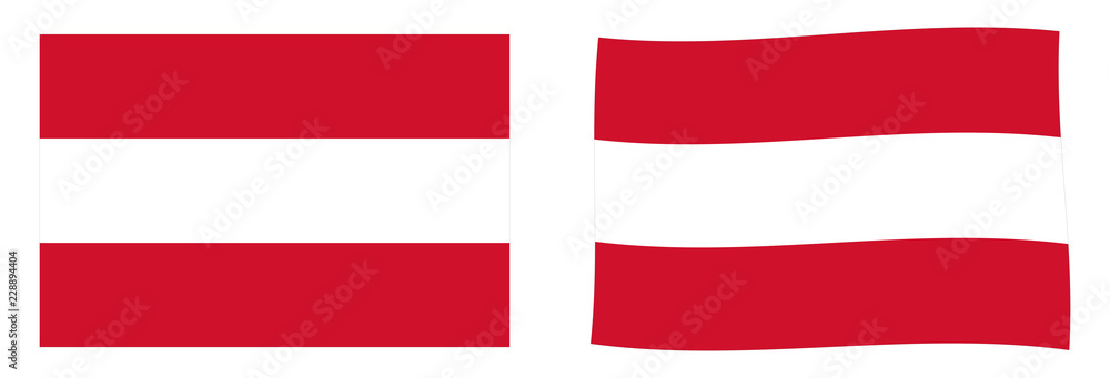 Fototapeta premium Republic of Austria flag. Simple and slightly waving version.