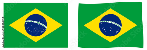 Flag of Brazil. Simple and slightly waving version.