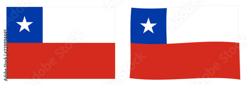 Republic of Chile flag. Simple and slightly waving version.