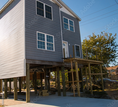 House being raised and put on stilts to avoid flooding in this New Jersey shore town