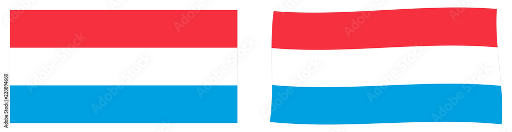 Grand Duchy of Luxembourg flag. Simple and slightly waving version. Grand Duchy of Luxembourg flag. Simple and slightly waving version.