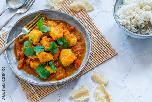 Photography Fish Mappas - Kerala style coconut fish curry with rice