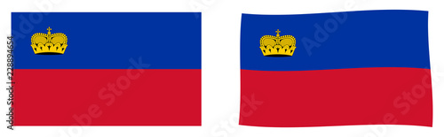 Free Download Principality of Liechtenstein flag. Simple and slightly waving version. - GFXLoad
