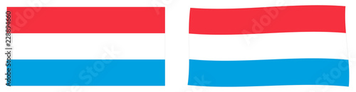 Grand Duchy of Luxembourg flag. Simple and slightly waving version.