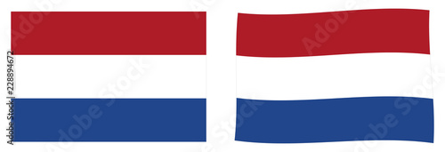 Netherlands (Holland) flag. Simple and slightly waving version.