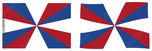 Netherlands (Holland) naval jack (Prinsengeus) flag. Simple and slightly waving version.