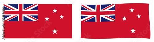New Zealand red ensign flag (used by civilian vessels). Simple and slightly waving version.