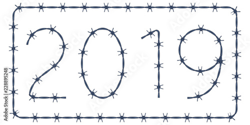 Barbed wire 2019 lettering