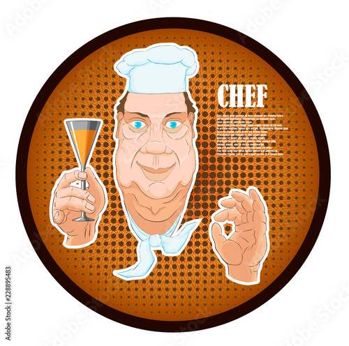 A drawn character winemaker tasting wine
