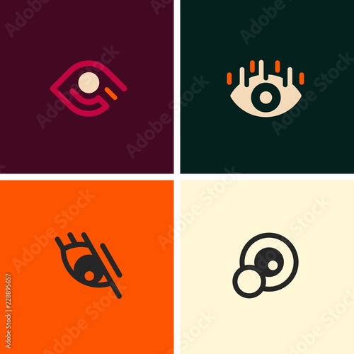 Eye Vision Set Idea Solution Creative Abstract Modern Icon Technology Logo Design Template Element Vector