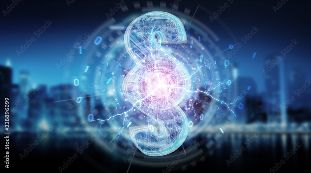 Obraz premium Digital paragraph law symbol background 3D rendering