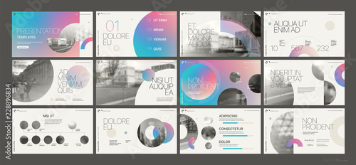 Presentation template. Gradient elements for slide presentations on a white background. Use also as a flyer, brochure, corporate report, marketing, advertising, annual report, banner. Vector