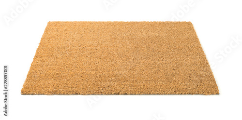 Blank Welcome Mat Isolated on White Background photo