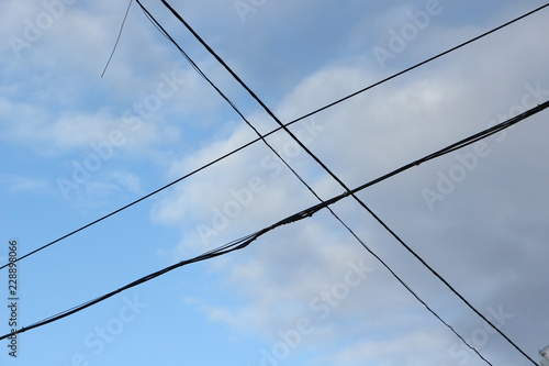 Wallpaper Mural power lines on blue sky Torontodigital.ca