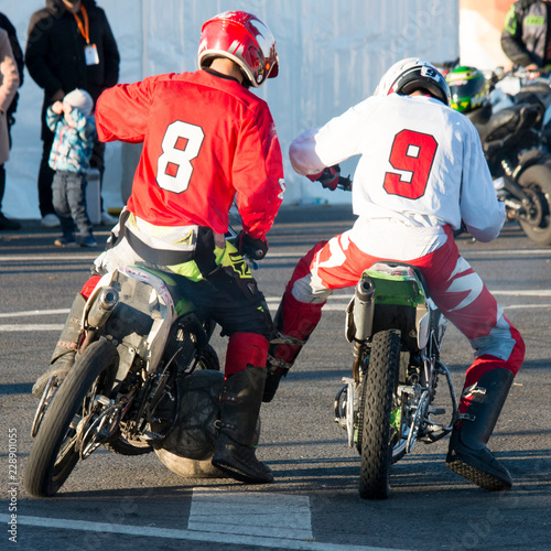 Motorsport: Motoball (Motorcycle polo) riders