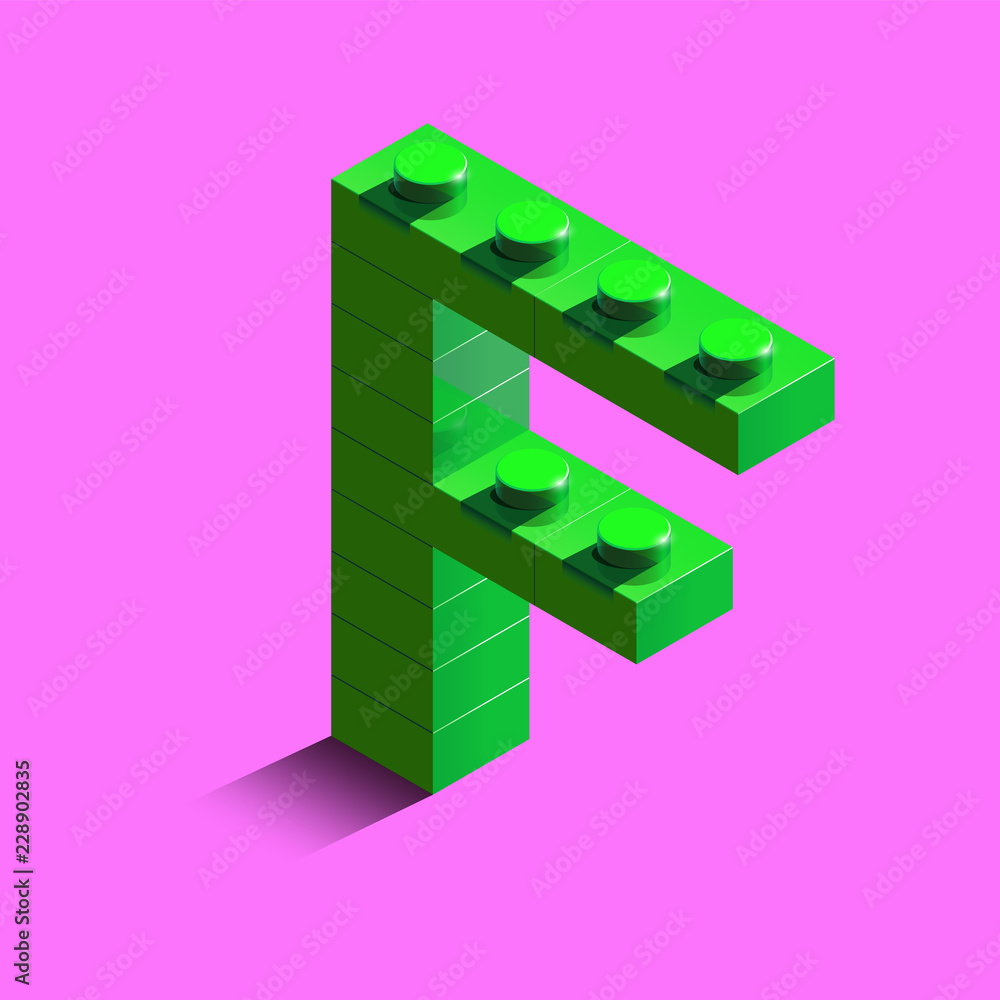 Realistic red 3d isometric letter F of the alphabet from constructor bricks. Red 3d isometric plastic letter from the building blocks. letters. 3d letters Realistic red 3d isometric letter F of the alphabet from constructor bricks. Red 3d isometric plastic letter from the building blocks. letters. 3d letters