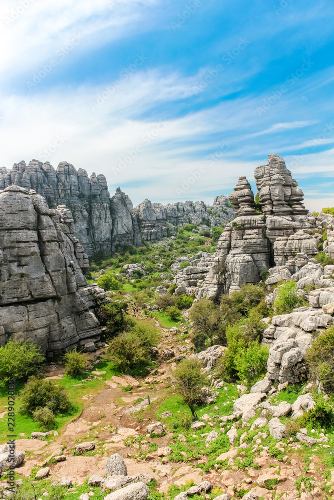 Prehistoric rare rocky landscape from the Jurassic Age, Torcal de Antequera