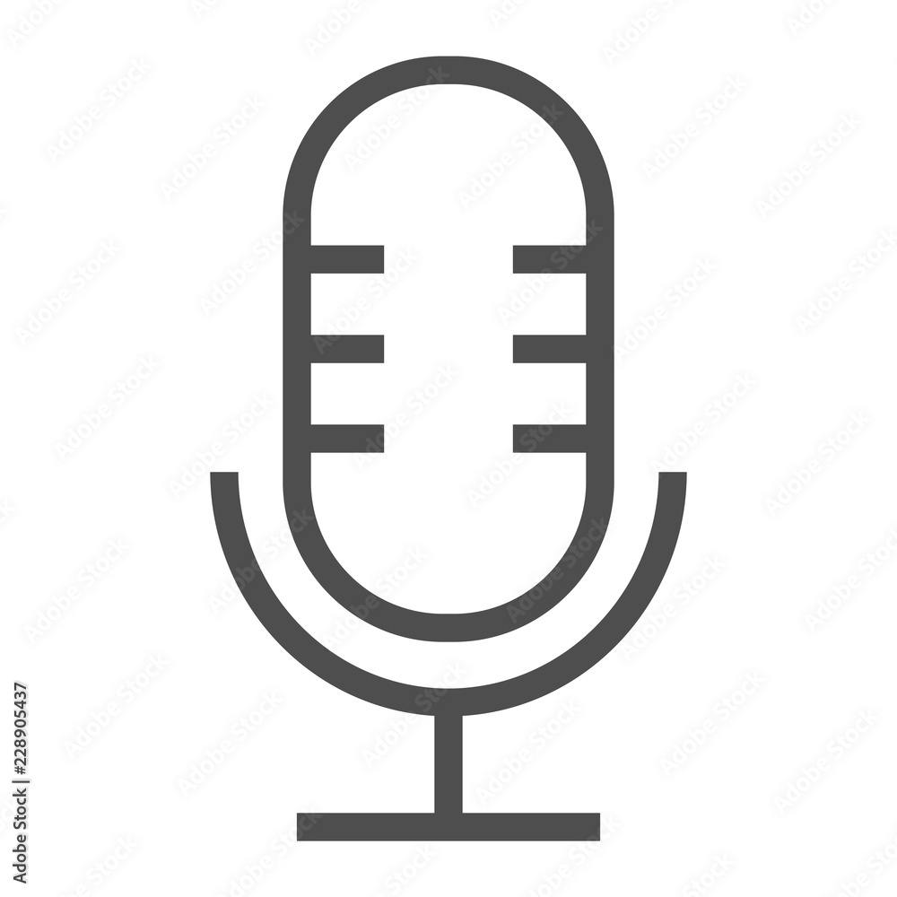 Microphone line icon, musical and audio, record sign, vector graphics, a linear pattern on a white background. Microphone line icon, musical and audio, record sign, vector graphics, a linear pattern on a white background.