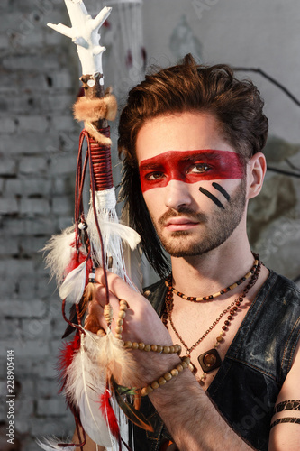 Native American Indian. Stylized photosesion