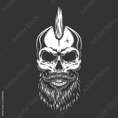 Vintage monochrome male skull