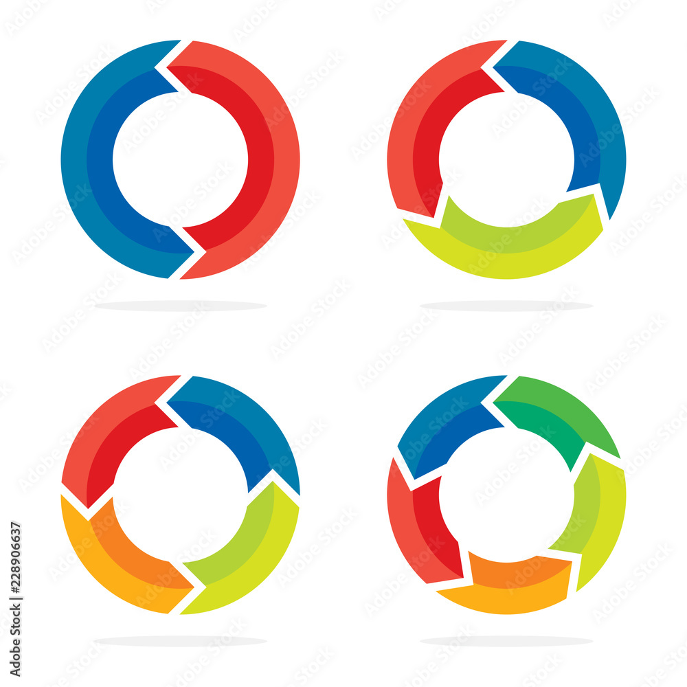 Set of circle arrows. Vector illustration. Set of circle arrows. Vector illustration.