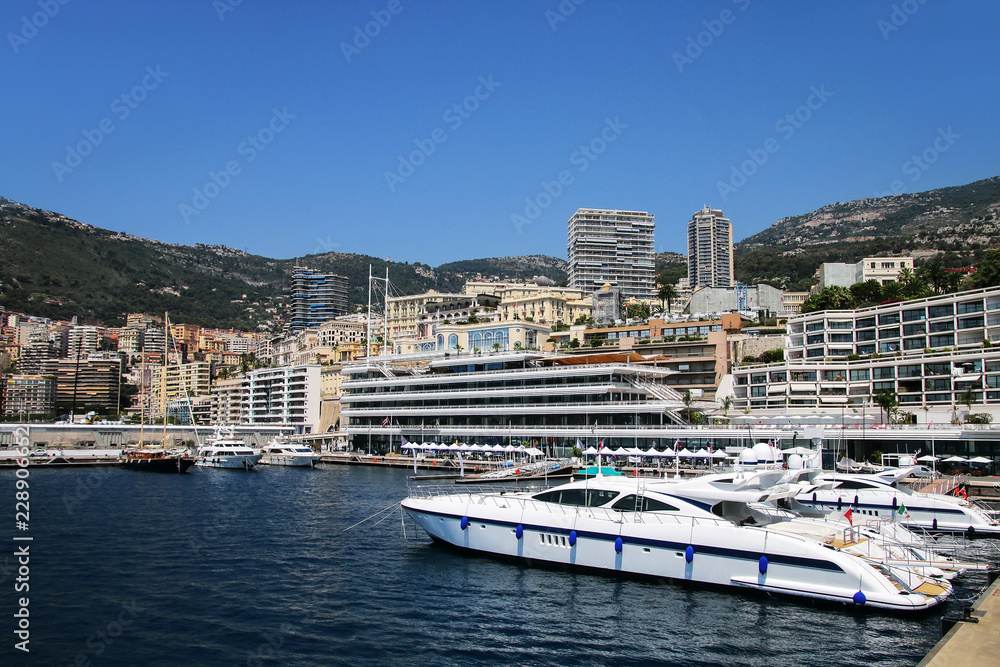 View of La Condamine ward and Port Hercules in Monaco. View of La Condamine ward and Port Hercules in Monaco.