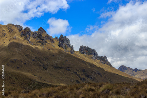 panoramic landscape of cajas national park, ecuador