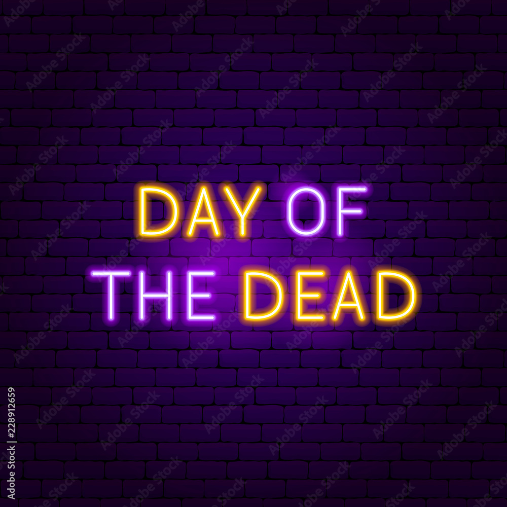 Obraz premium Day of the Dead Neon Sign