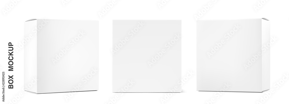 Realistic blank cardboard packaging boxes mockup. Vector illustration isolated on white background. Can be use for medicine, food, cosmetic and other. Ready for your design. EPS10. Realistic blank cardboard packaging boxes mockup. Vector illustration isolated on white background. Can be use for medicine, food, cosmetic and other. Ready for your design. EPS10.