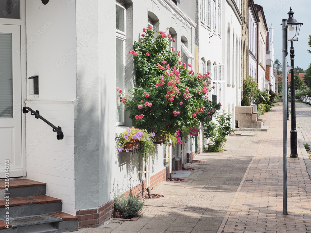 Stadt Friedrichstadt - liegt zwischen den Flüssen Eider und Treene im Kreis Nordfriesland in Schleswig-Holstein 
