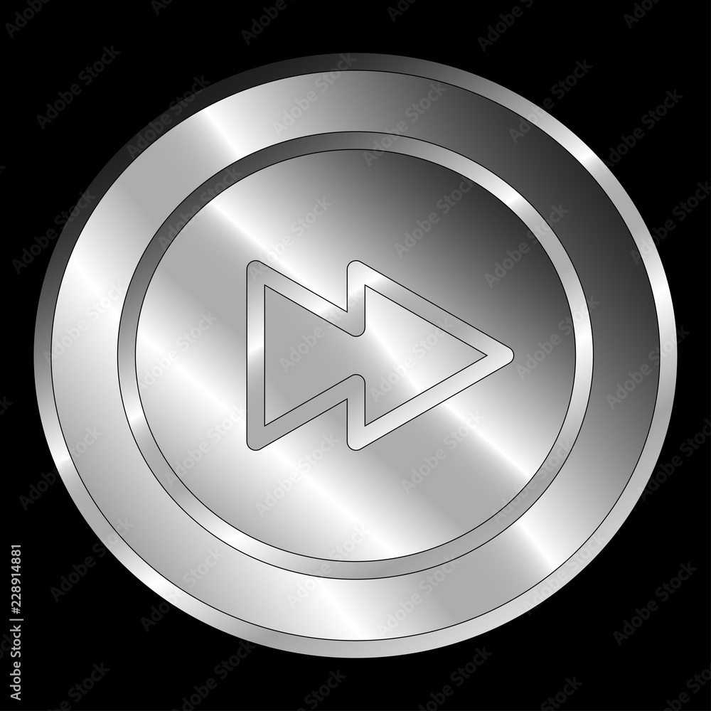 Icon Push Button Fast Forward Metallic - Vector Icon Push Button Fast Forward Metallic - Vector
