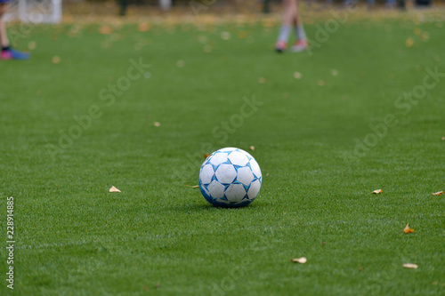 soccer ball on an artificial turf field