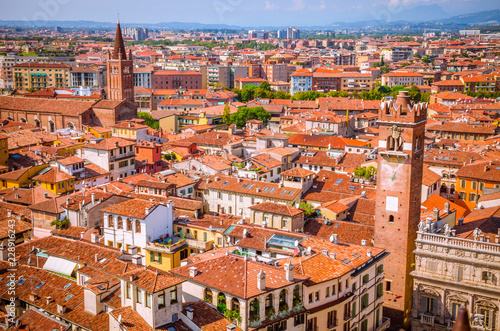 Beautiful aerial view of Verona, Veneto region, Italy.