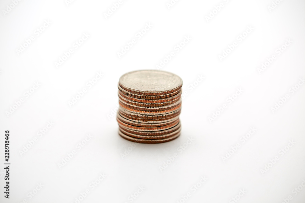 Stack of coins quarters money change cash savings market investment payment loan deposit finance salary wealth income Stack of coins quarters money change cash savings market investment payment loan deposit finance salary wealth income