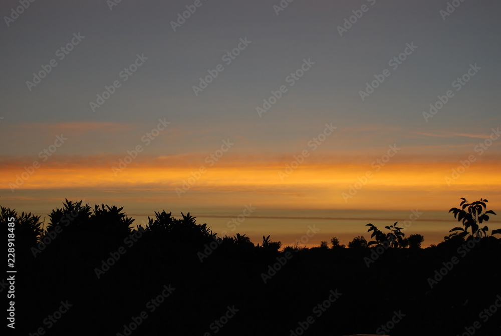 Orange Sky Country Silhouette